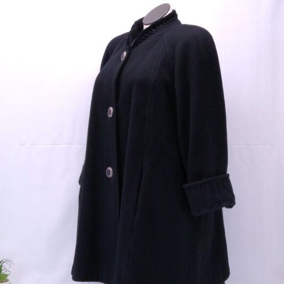 Lady Suzette 18/20 Wool Overcoat Padded Shoulders Raglan Sleeves USA EUC - Picture 4 of 11